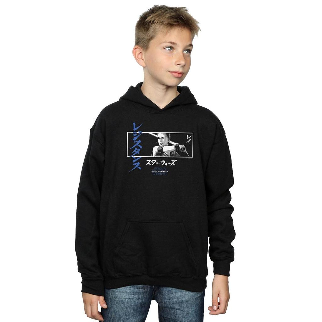 Star Wars: The Rise of Skywalker Boys Star Wars The Rise Of Skywalker Rey Katakana Art Stripe Hoodie