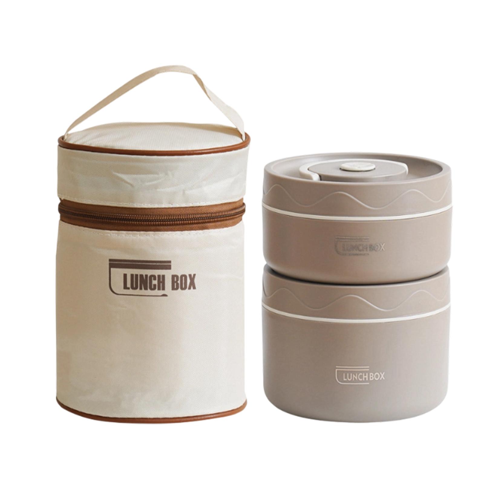 Thermal Lunch Box Bento Box Portable Insulated Lunch Container Stackable Leakproof Stainless Steel Food Container