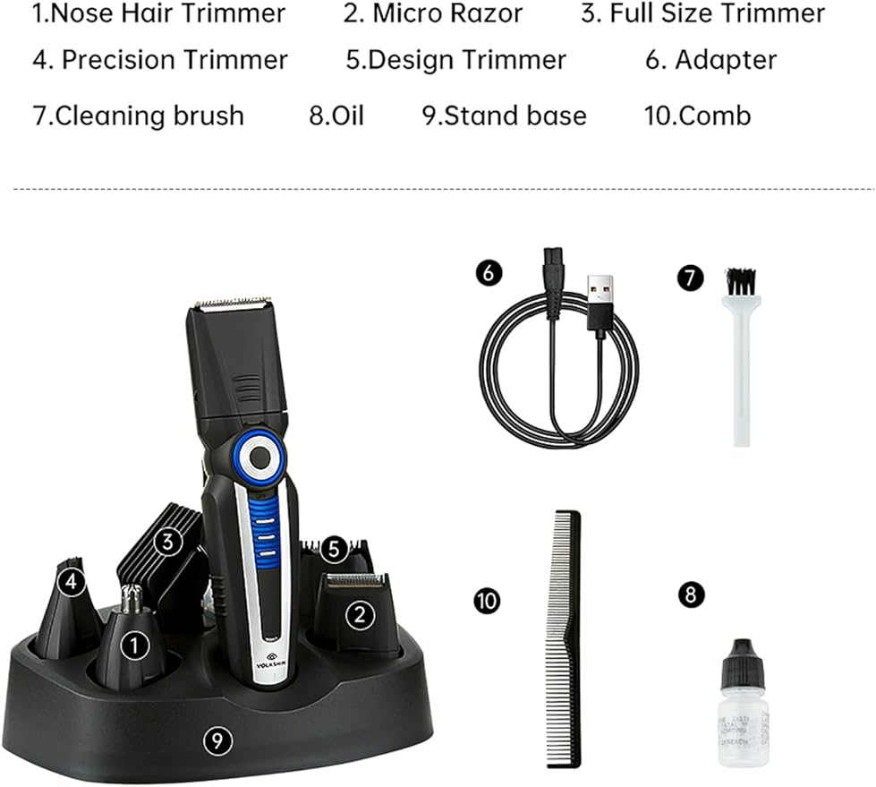 Head To Toe Advanced Rechargeable Powered Body Groomer Kit, Beard Trimmer , Black