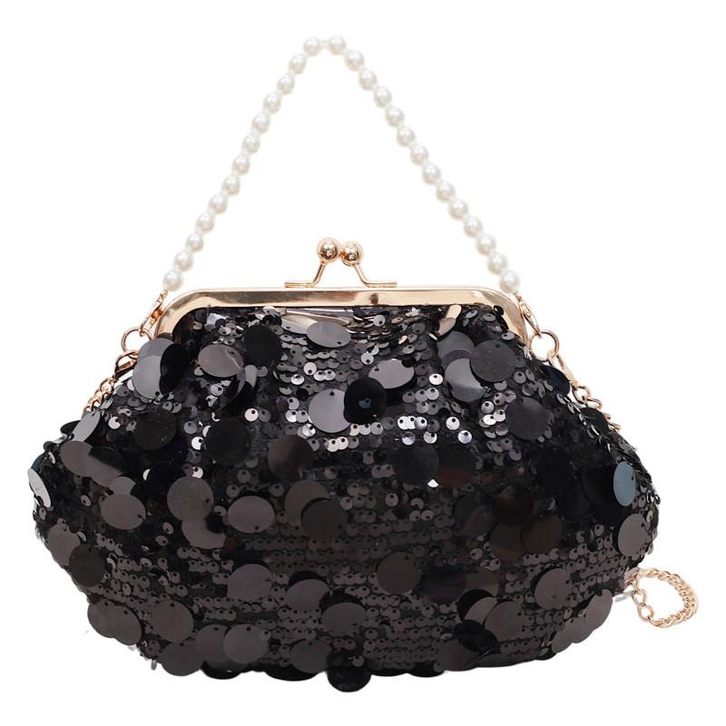 Evening Clutch Bag With Sequin Shell Design For Formal Events And Party Wear