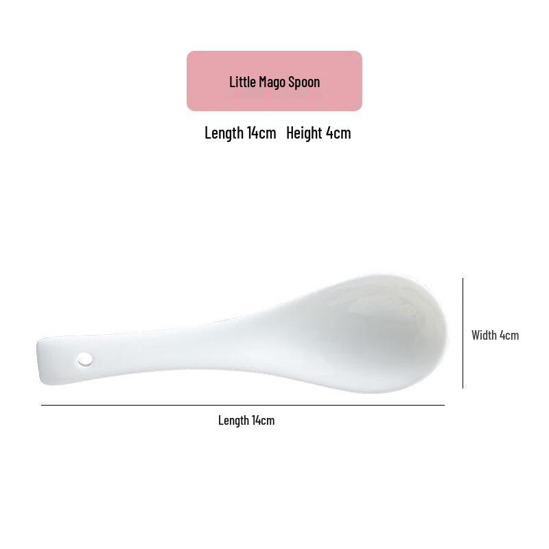 Muko Small Ceramic Soup and Stirring Spoon
