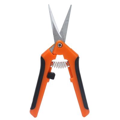 Garden Shears 6.5in Spring Load Reduce Fatigue Comfortable Grip Safe Secure Garden ScissorsOrange