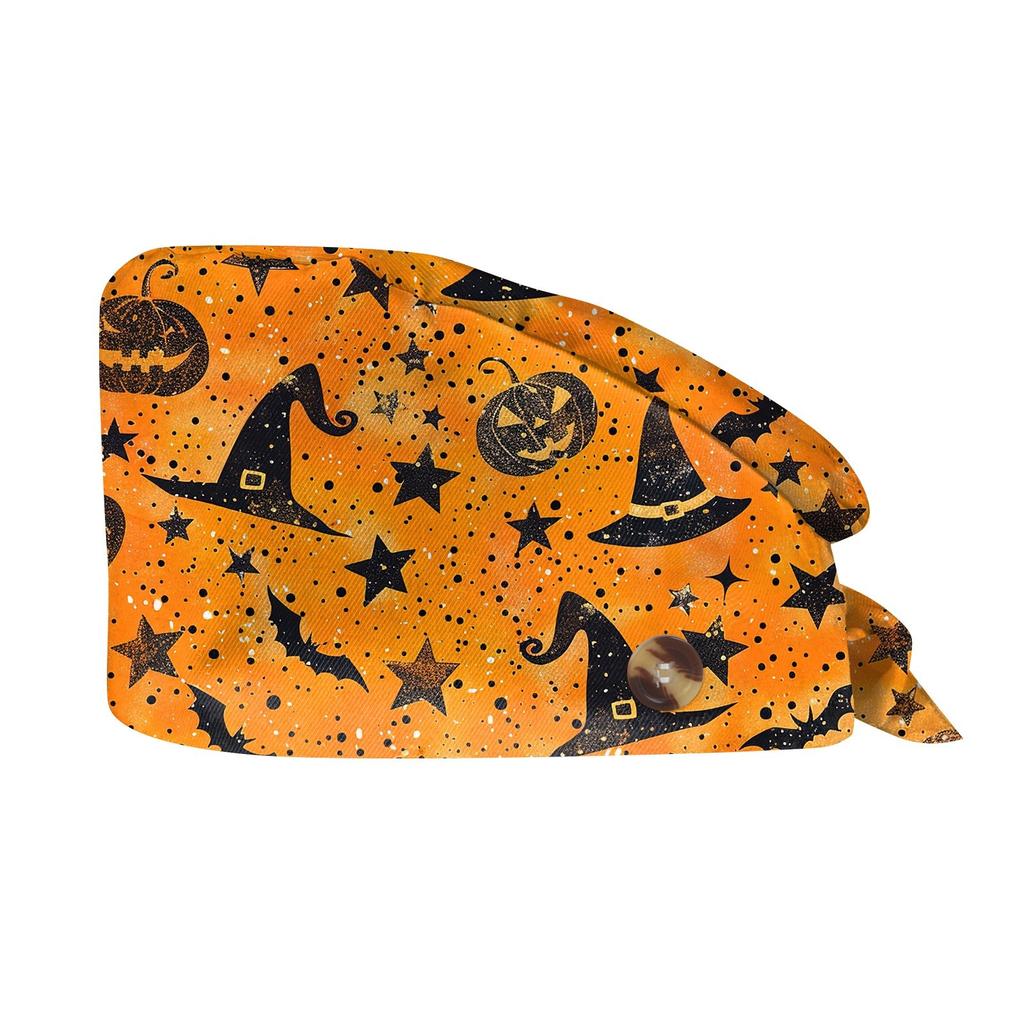 Fashion Halloween Print Work Hat Casual Wash Hat Bag Cap
