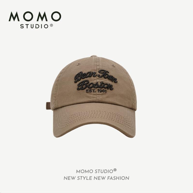 

Meimeier American retro soft top duckbill cap - women s all-season pure cotton sun hat - trendy street style embroidered baseball cap Adjustable (54-60cm)