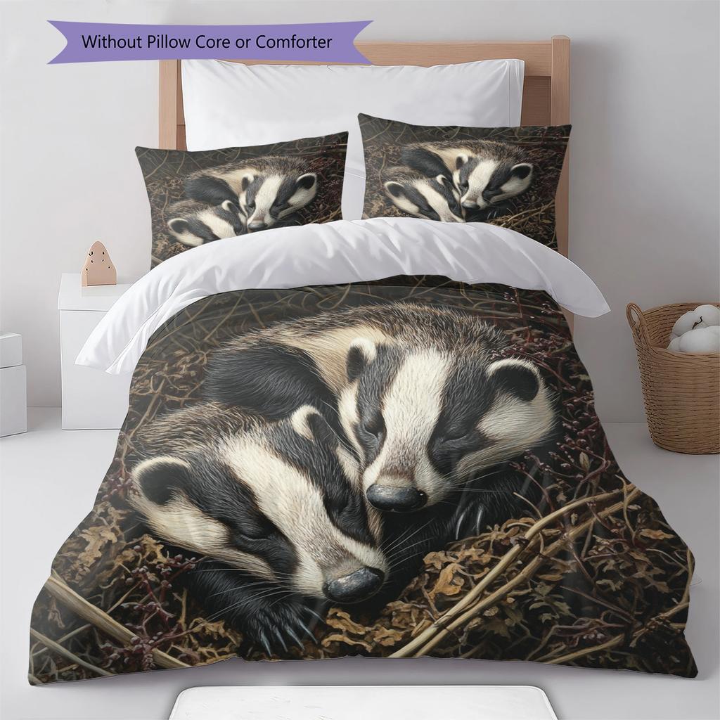 Cartoon Pattern Bedding Quilt Set Quilt Cover Pillowcase Home Decoration Birthday Gift (1 * Duvet Cover + 2 * Pillowcase, Without Core)
