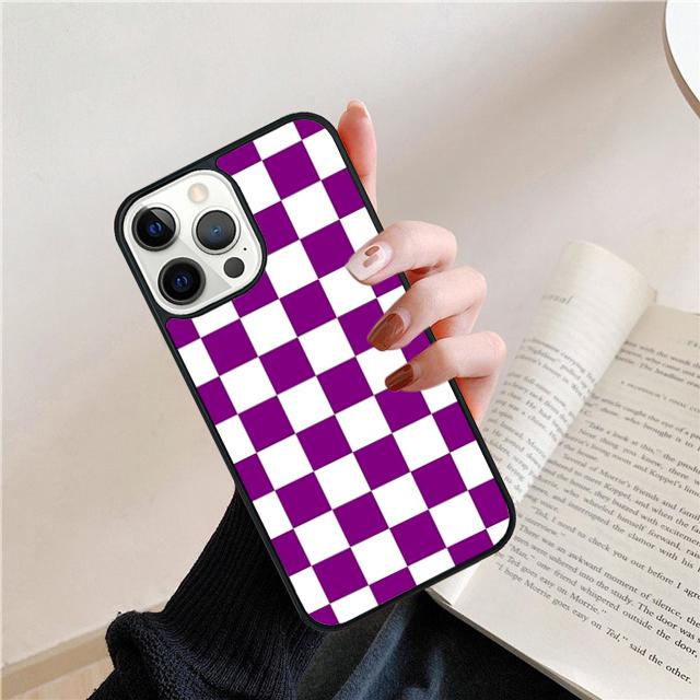 Checkerboard Plaid Checkered Phone Case For iPhone 17 Air 15 16 Cover  14 11 13 Pro Max 12 Plus Max Cover Coque