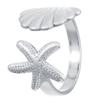 Elegant Open Finger Rings Zinc Zinc Alloy Stainless Steel Rings Fashion Shell Starfish Rings  Women