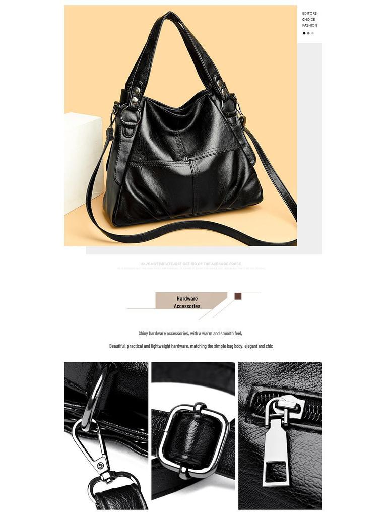 2023 Trendy Women's PU Handbag: European & American Patchwork, High-Quality, Large, Simple Design