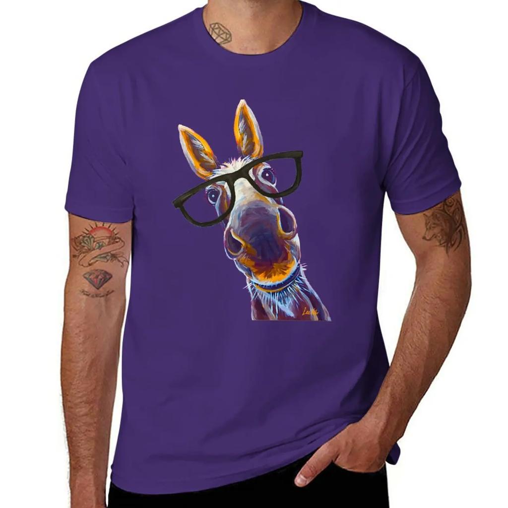 Funny Donkey art, Smart Donkey with glasses T-Shirt cute tops sublime vintage clothes t shirts