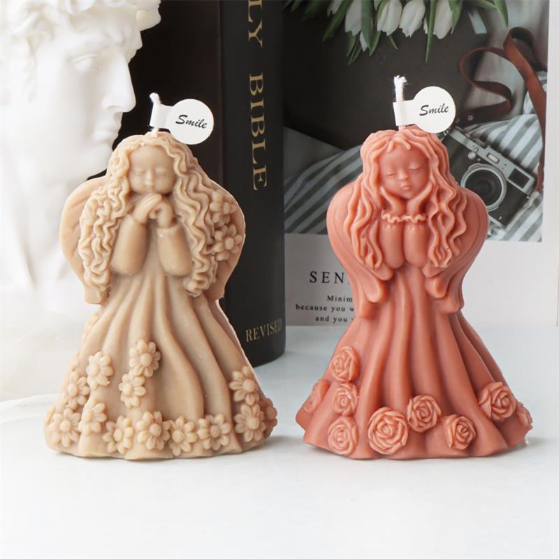 Handmade Girls Candle Ornaments Unique Gifts Making Resin Mould Girls Shaped Aromatherapy Candle Silicone Mold