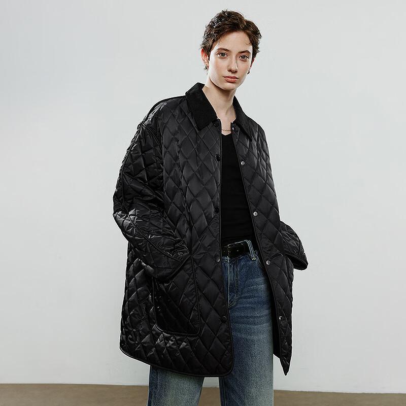Women's Retro Diamond Quilted Workwear Jacket