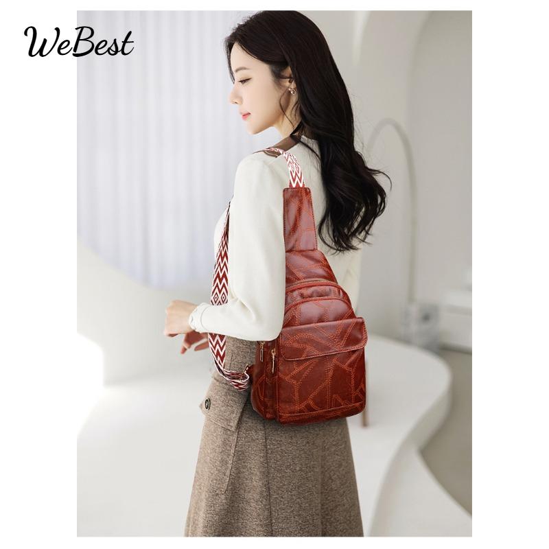 

Ladies Large Capacity Retro Crossbody Bag Chest Bag коричневый