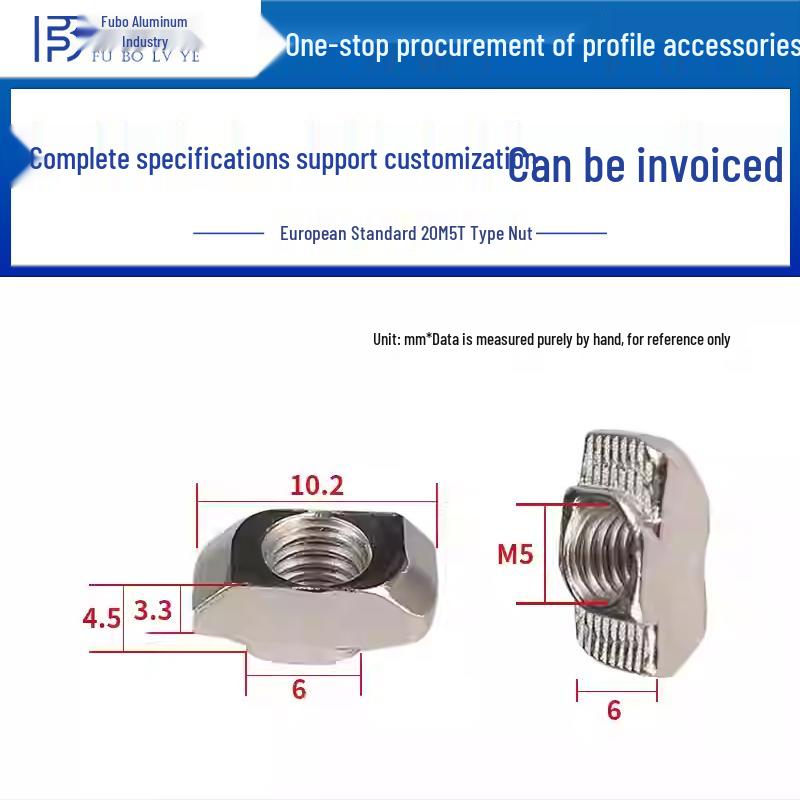 T-Slot Aluminum Profile Nut for European Standard Types 20/30/40/45