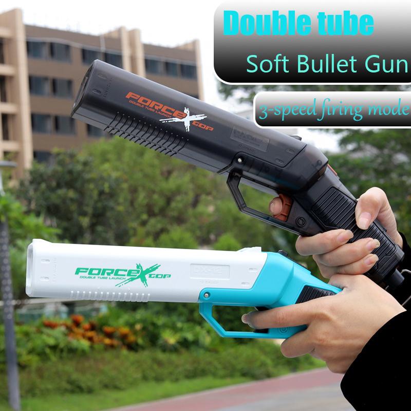 Double-barreled toy gun shell ejector soft bullet launcher air gun launcher outdoor sports CS game children's gift