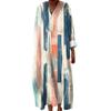 Women's Casual And Fashionable V-Veck Flower Print Long Sleeved Dress Long Sleeved Dress