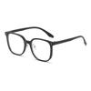 Hanfeng Tr90 Large Frame Anti-Blue Glasses Frame, Men'S And Women'S Plain Square Frame Retro Flat Glasses 1123T