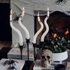 4 Pack Cute Ghost Taper Candles Halloween Tables Twisted Candle Halloween Ghost Candles for Living Room Table Shelf Kitchen