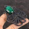 Faceted Zambian Emerald Copper Pendant Copper Wire Wrapped Gemstone Pendant Handmade Octopus Pendant Copper Wire Wrap Jewelry Gift For Her