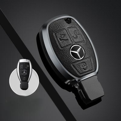 Legering Leer Autosleutel Afstandsbediening Hoes Fob Voor Mercedes Benz CLA GLC GLA GLK W203 W210 W211 W204 W176 A B C R Klasse AMG