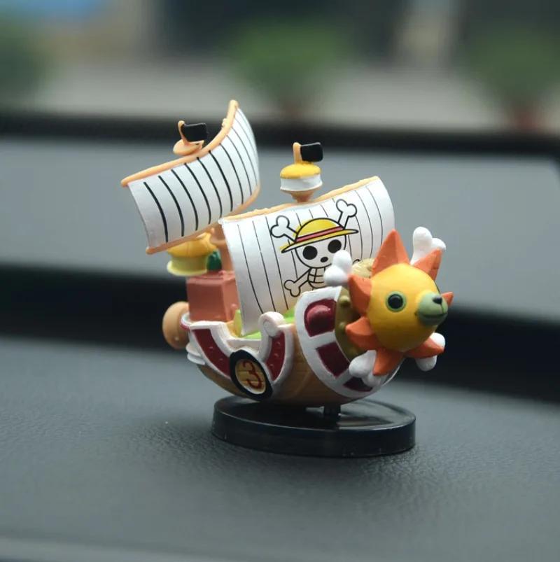7cm Anime One Piece Schiff Figur Luffy Modell Spielzeug Super Süß Mini Boot THOUSANDSUNNY Going Merry Zusammengebautes Modell Actionfigur