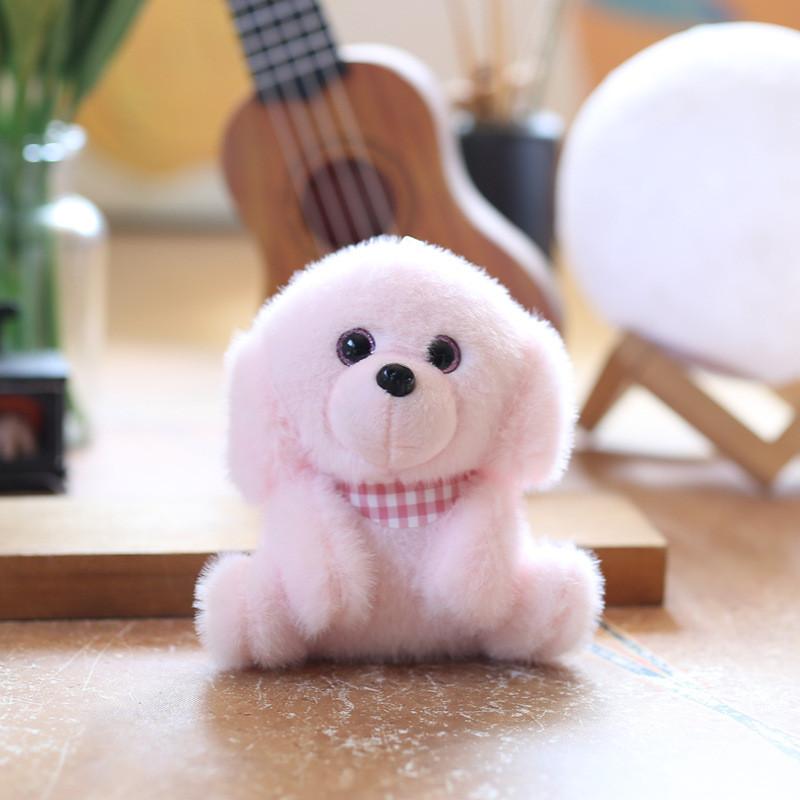 Plush Dog Keychain With Soft Short Pile Fabric For Bag Decoration And Gifts