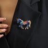 New Retro Imitation Enamel One-horned Horse Brooch Fashion Temperament Animal Zodiac Pin Jacket Accessories Corsage