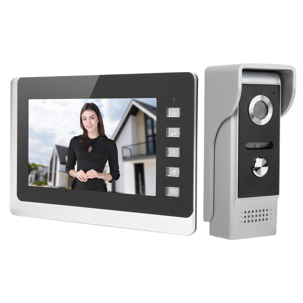 7in TFT LCD Wired Video Doorbell 2 Way Night Vision Waterproof Home Security Systerm