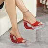 11cm Kristall Keil Transparent Plateau Sommer Slides LFD-1108WG-B79