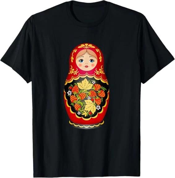 Beautiful Matryoshka Russian Strawberry Nesting Doll T-Shirt S-3XL L