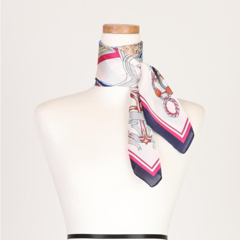 Shop Women Marine Silk Filling Scarf Blue Lmd Wsc 0377