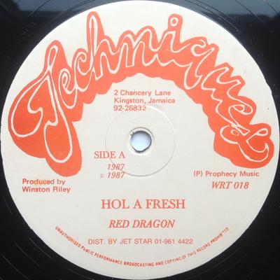 12inch Record RED DRAGON / SUPER BLACK - Hol A Fresh / Nowadays Girls WRT018 Techniques 1987 UK Reggae, Ska & Dub Used