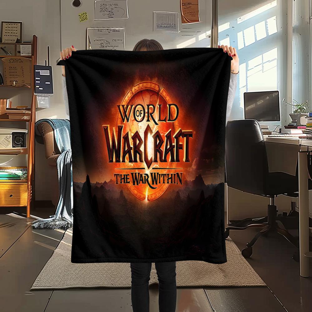 1pz Coperta in Flanella con Stampa Warcraft, Alta qualità Confortevole per Tutte le Stagioni, Decorazione per la Casa, Calore e Comfort, Perfetta per Regali di Natale