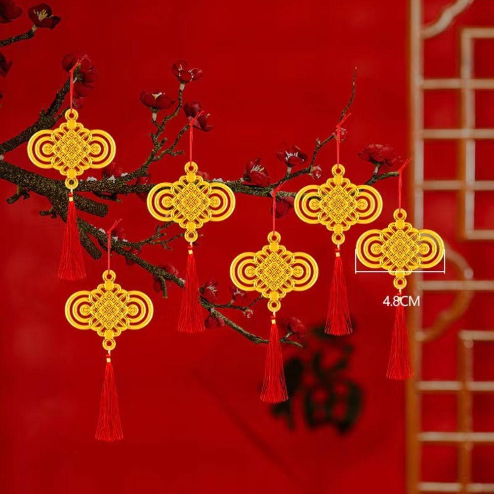 6pcs/10pcs Waterproof Potted Plant Year of the Dragon Spring Festival Hanging Pendant  Lucky Mascot