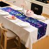 Oudain 1 Pcs Happy Birthday Table Runner 71 X 13 Inch Birthday Sign Party Decoration Purple Colorful Table Cover for Kitchen Dining Home 1920s