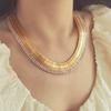 Exaggerated Personalized Wide Version Watch Strap Chain Diamond Necklace Light Luxury Elegant Neckchain Trendy Women Jewelry