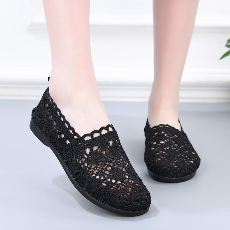 Women Shoes Fisherman Shoes Woman Mesh Breathable Flat Soft Bottom Women Peas Shoes Womans Shoes Flats Shoes