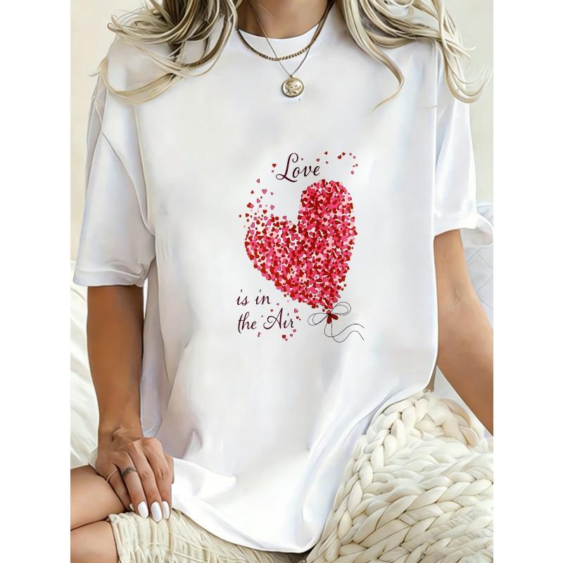 Nadměrné tričkové šaty Černé Červené Flitrový potisk srdce Ležérní Streetwear Pro Ženy