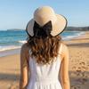Wide Brim Straw Weave Sun Hat Large Bow Bowknot Sun Cap Sweet Sunscreen Bucket Hat  Climbing