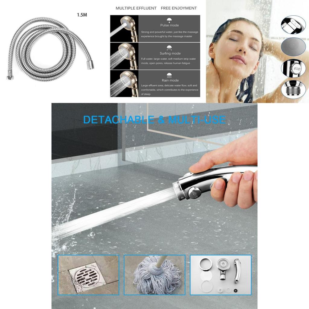Premium Quality Portable 360 Degree Rotating Shower Head Featuring Three Modes And Stop Button