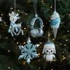 New Year Christmas Decorations Blue Plastic Pendant Christmas Tree Window Decoration Cartoon Decoration Scene Arrangement