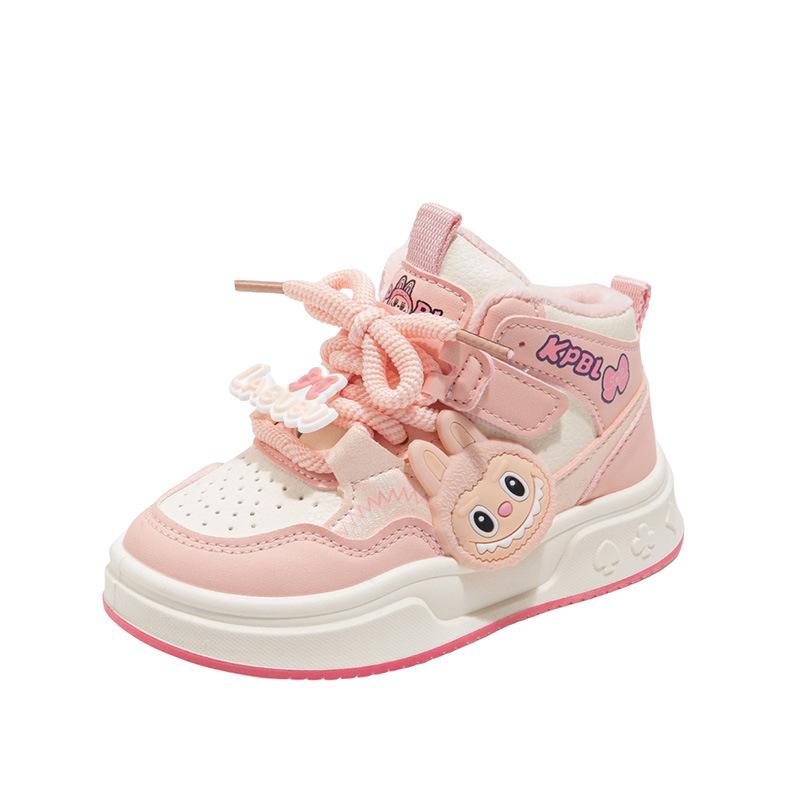 Kinder Winter Baumwolle Schnür-Prinzessin-Sneaker mit Samt-Wärme