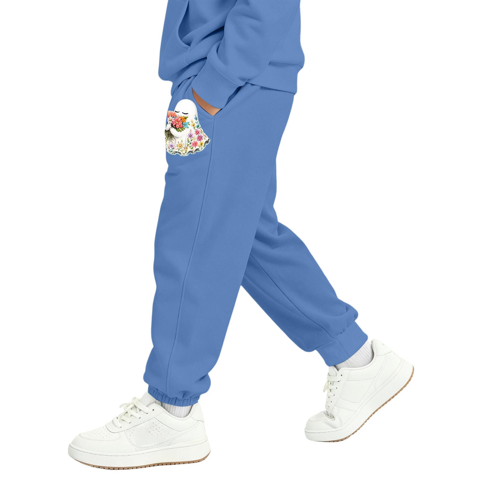 Kids Halloween Sweatpants with Pockets - Printed Jogger Pants for Boys and Girls Costume 140