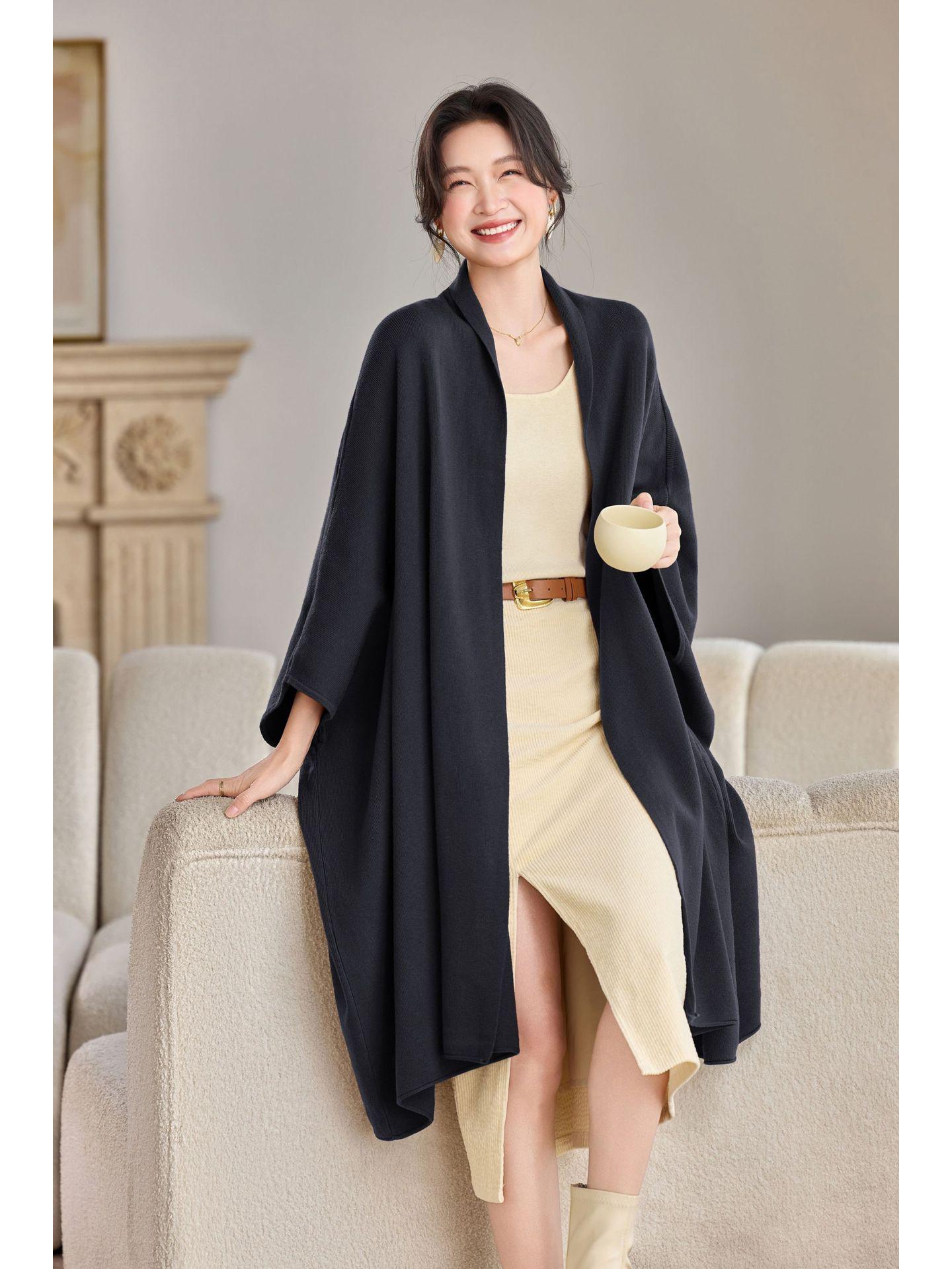 

Женский универсальный кашемировый вязаный шарф: Универсальный снуд, теплая шаль, повседневная защита шеи. M темно-серого