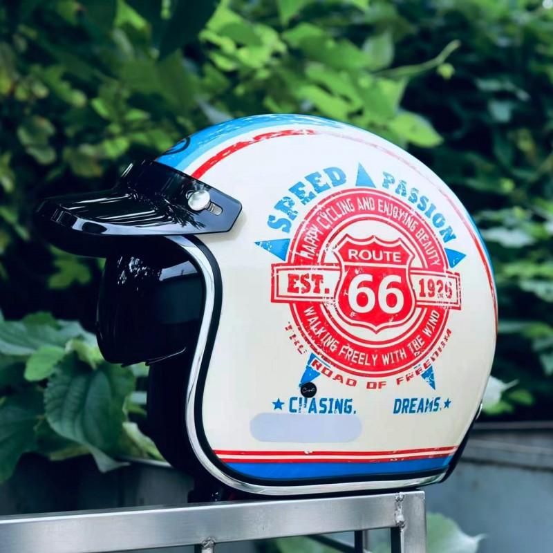 C500 White Competitive Motorcycle Helmet New National Standard Locomotive Lightweight Street Three-quarters Retro Half
