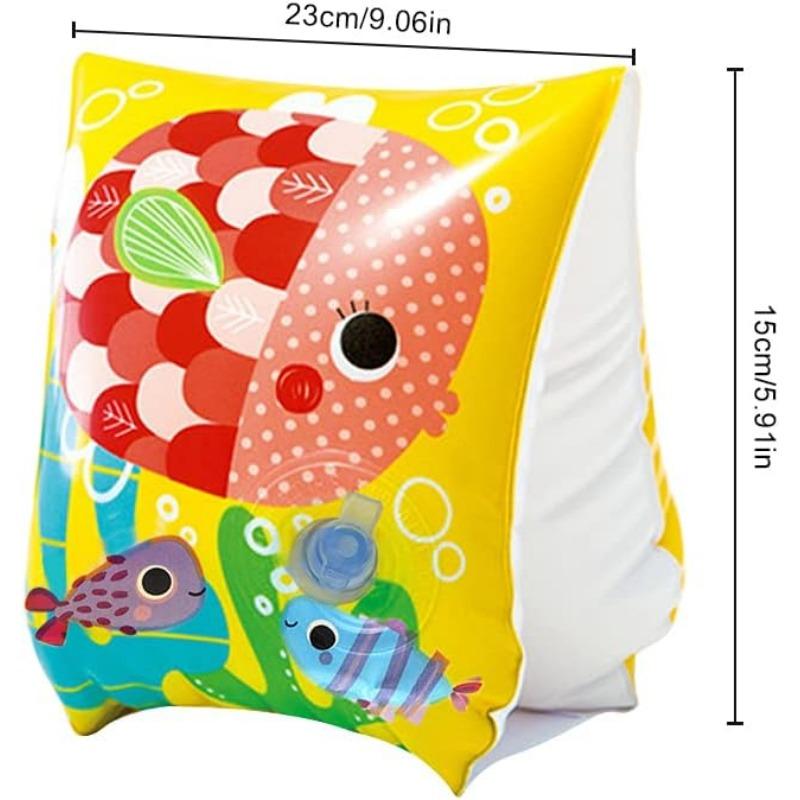 Rękawki do pływania, 1 para rękawków do pływania, bezpieczna pomoc do pływania z kreskówek, ładne i interesujące, nadmuchiwane rękawki dla dzieci w wieku 3-6 lat, basen