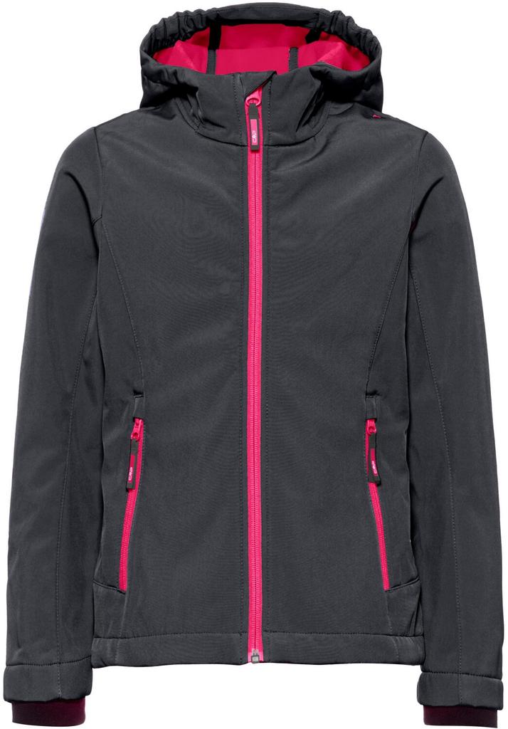 CMP Girl Softshell Fix Hood Jacket (3A29385N) Anthracite/carmine