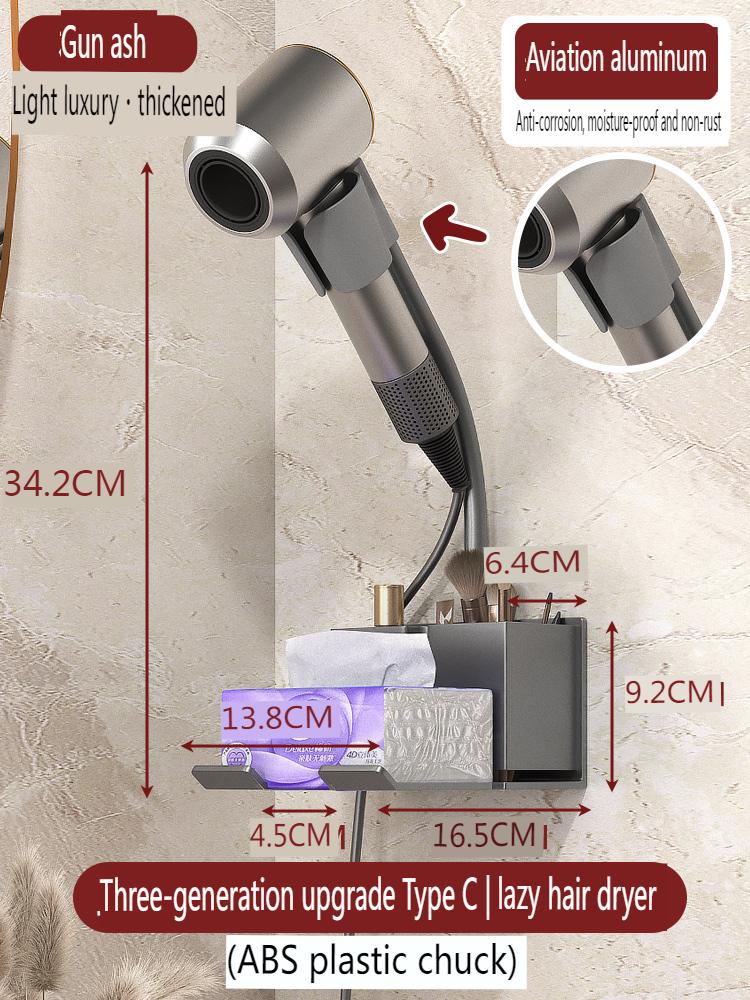 Hair Dryer Holder Wall Dryer Cradle Straightener Stand Organizer Storage Box Toilet Blower Holder Bathroom Shelves Duct Hanger
