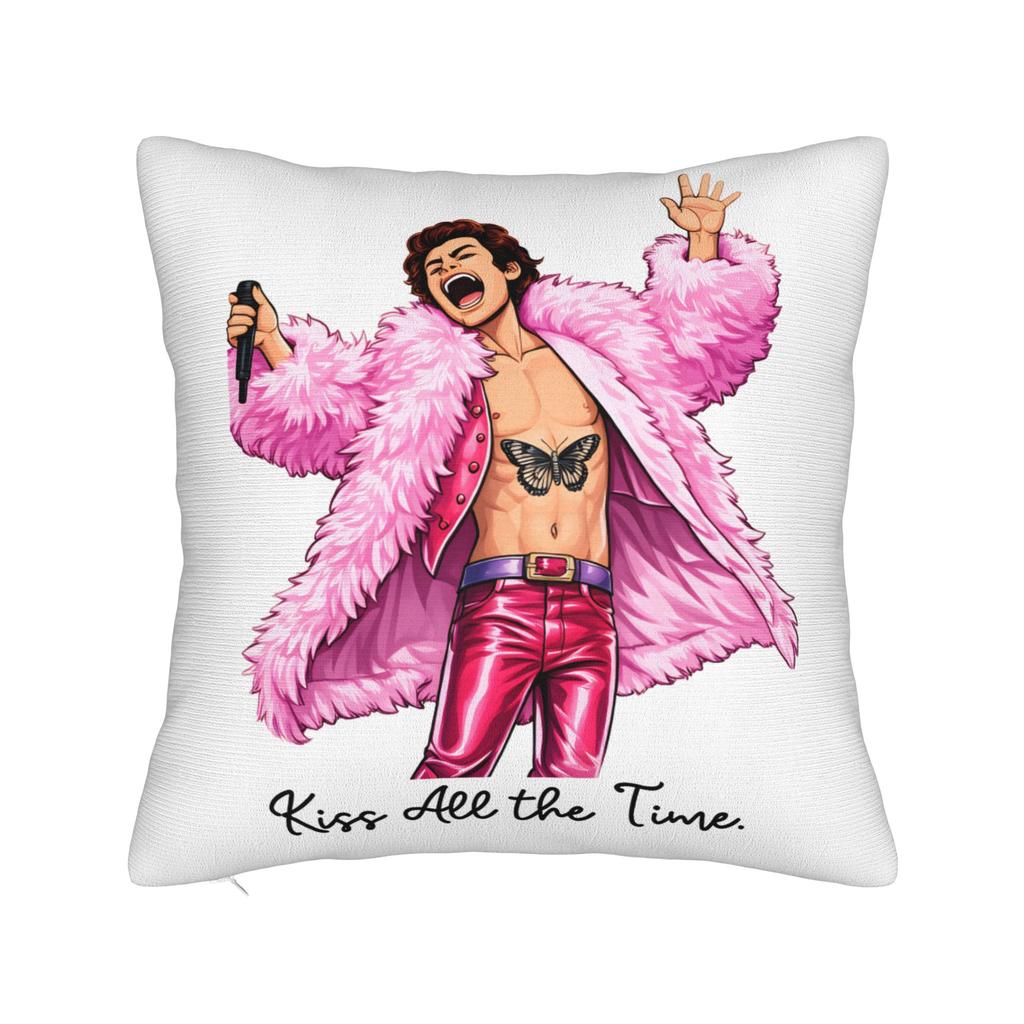 Kiss All the Time Pillowcases Harrys Styles New Album Funny Pillow Case For Wedding Party Home Decor Square Pillow Cover