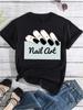 Maycaur New Nail Polishl Women's Fashion Tops 90s Girls Streetwear Casual Short Sleeve T-shirts Women's T-shirts Female Tops Tee