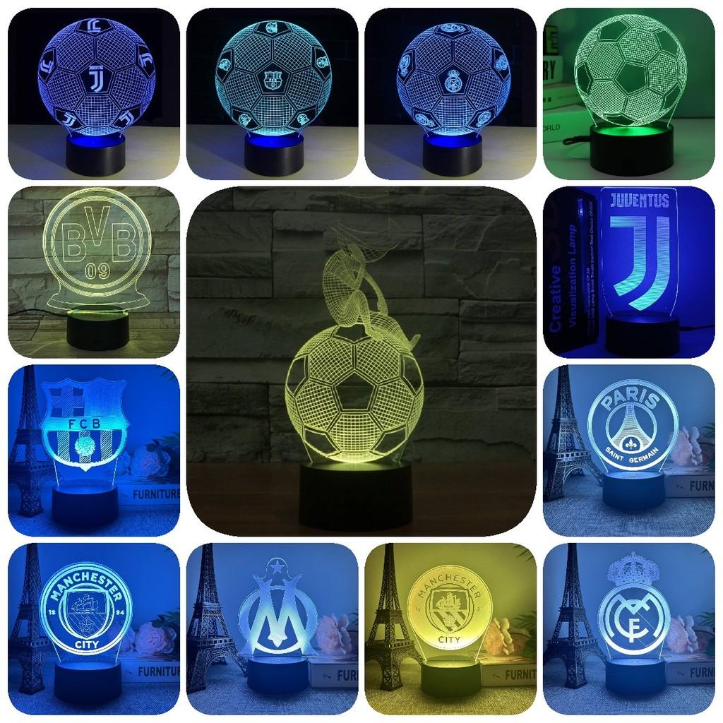 Night Led 3d Light Football Desk Lamp Illuminating Lights 7 Color Remote Gift